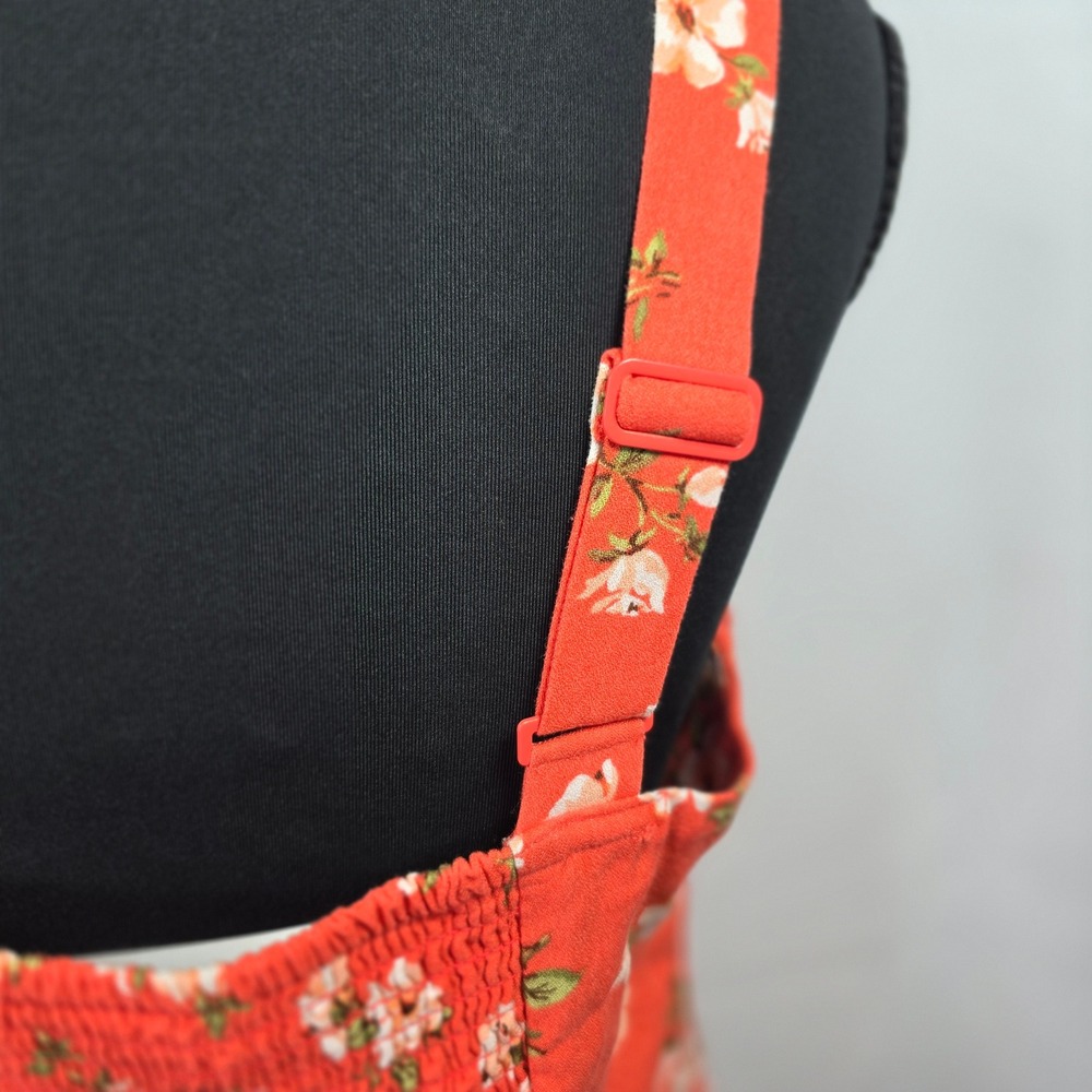 Old Navy Floral Print Dress Woman Small Tall Smocked Sleeveless Babydoll Cottage - Picture 6 of 12